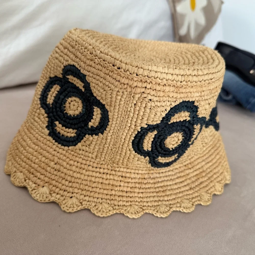 Beige Raffia Flower Hat - Picture 6 of 6